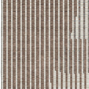 HomeRoots 8' X 10' Geometric Washable Area Rug in Brown & Ivory - UV Protected, Durable & Easy Care Design 678770