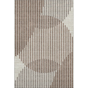 HomeRoots 10' X 14' Brown And Ivory Geometric Area Rug - Washable, UV-Protected, Stain-Resistant & Stylish! 678772