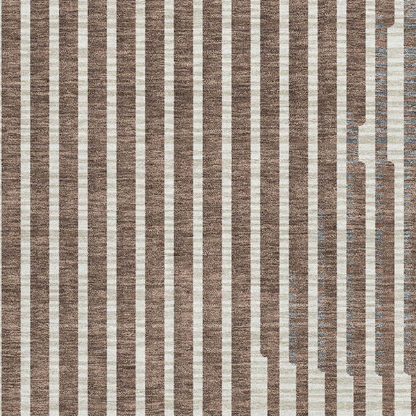 HomeRoots 10' X 14' Brown And Ivory Geometric Area Rug - Washable, UV-Protected, Stain-Resistant & Stylish! 678772
