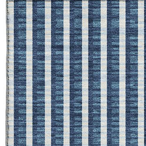 HomeRoots 5' X 8' Blue And Ivory Geometric Area Rug - Durable, Washable, UV-Protected for Indoor & Outdoor Use 678774