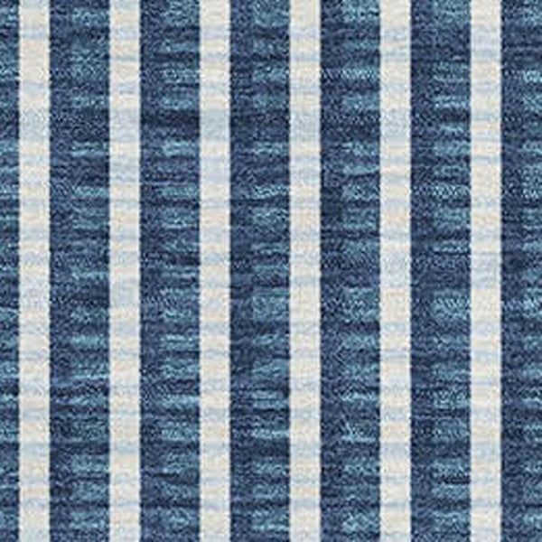 HomeRoots 8' X 10' Stylish Blue & Ivory Geometric Area Rug - Washable, UV Protected, Stain-Resistant Design! 678776