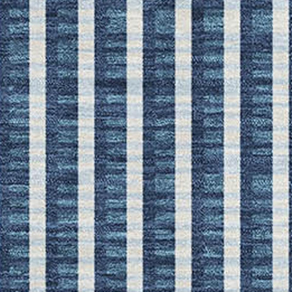 HomeRoots 10' X 14' Blue & Ivory Geometric Area Rug - Washable, UV-Protected, Durable for High-Traffic Spaces 678778