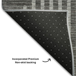 HomeRoots 8' X 10' Charcoal Ivory Gray Geometric Area Rug – Washable, Stain-Resistant, UV Protected for Homes 678782