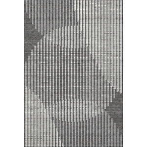 HomeRoots 8' X 10' Charcoal Ivory Gray Geometric Area Rug – Washable, Stain-Resistant, UV Protected for Homes 678782