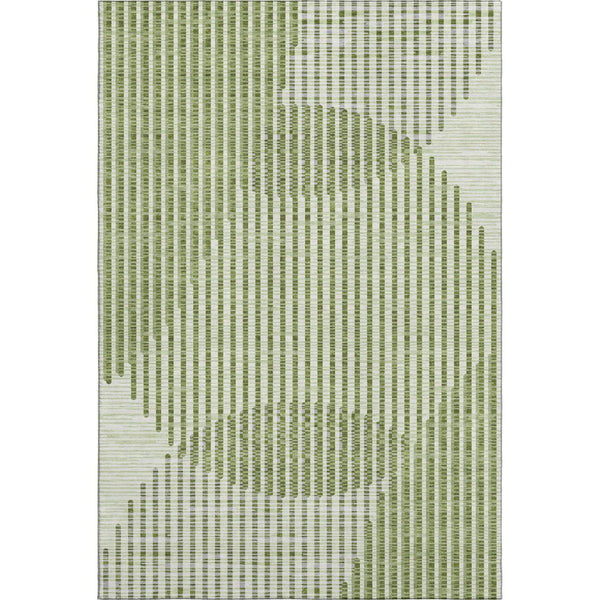 HomeRoots 5' X 8' Modern Geometric Washable Area Rug in Green, Ivory & Gray – UV Protected & Stain Resistant! 678786