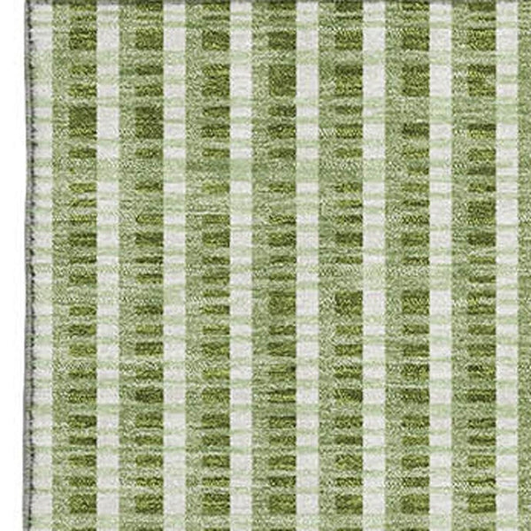 HomeRoots 5' X 8' Modern Geometric Washable Area Rug in Green, Ivory & Gray – UV Protected & Stain Resistant! 678786