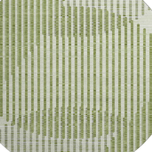 HomeRoots 8' Round Geometric Washable Rug in Green, Ivory & Gray – UV Protected, Stain Resistant, Perfect for High-Traffic Areas 678787