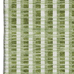HomeRoots 8' X 10' Stylish Green Ivory Gray Geometric Area Rug - Washable, UV Protected & Perfect for Families 678788
