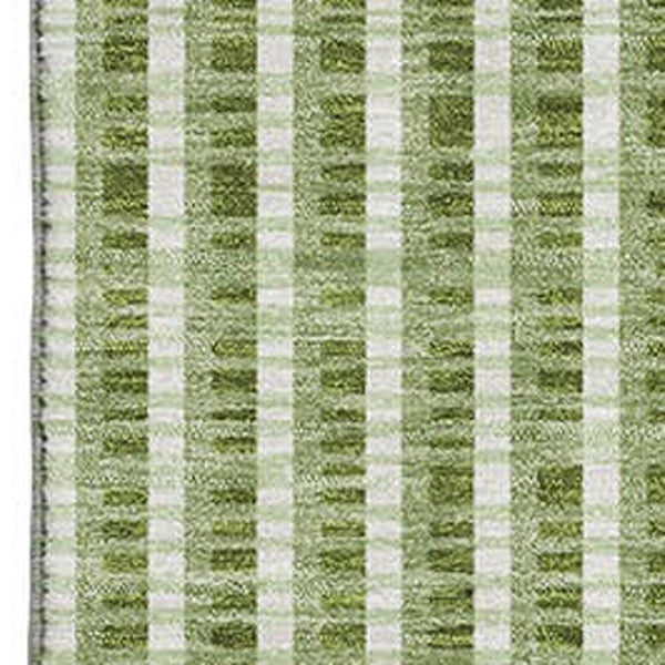 HomeRoots 8' X 10' Stylish Green Ivory Gray Geometric Area Rug - Washable, UV Protected & Perfect for Families 678788