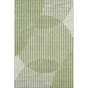 HomeRoots 10' X 14' Geometric Area Rug in Green, Ivory & Gray - Washable, UV Protected & Stain Resistant Design 678790