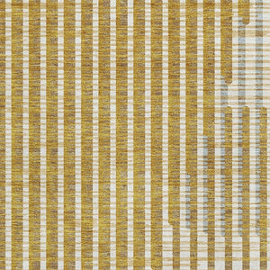 HomeRoots 5' X 8' Gold Ivory Gray Geometric Area Rug - Washable, Stain-Resistant, UV Protected for Homes 678792