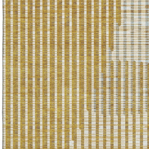 HomeRoots 8' X 10' Gold Ivory Gray Geometric Area Rug – Washable, UV-Protected, Durable for High-Traffic Homes 678794