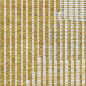 HomeRoots 9' X 12' Stylish Gold Ivory Gray Geometric Washable Area Rug with UV Protection for Any Space 678795