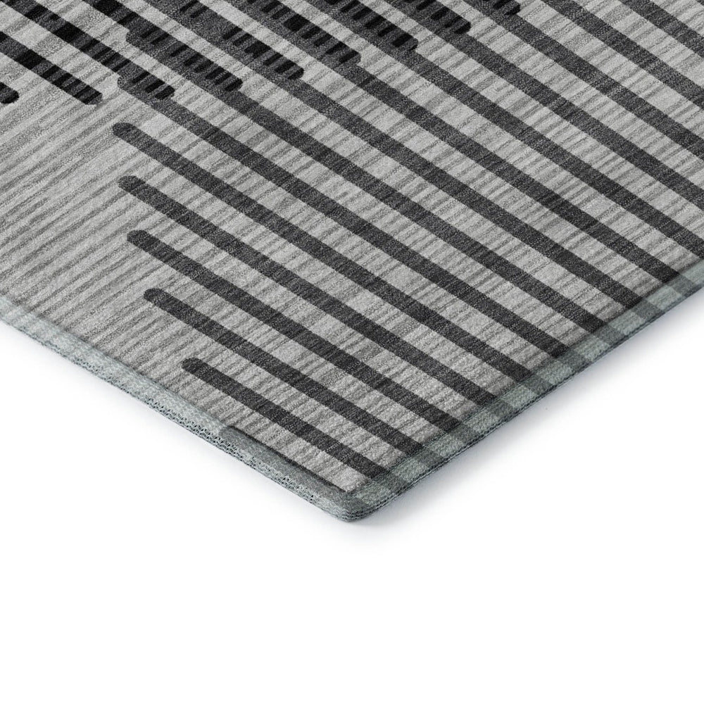 HomeRoots 10' Gray and Ivory Geometric Washable Area Rug - UV Protected, Stain-Resistant, Family-Friendly Design 678802
