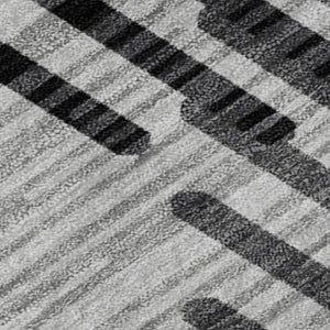 HomeRoots 10' Gray and Ivory Geometric Washable Area Rug - UV Protected, Stain-Resistant, Family-Friendly Design 678802
