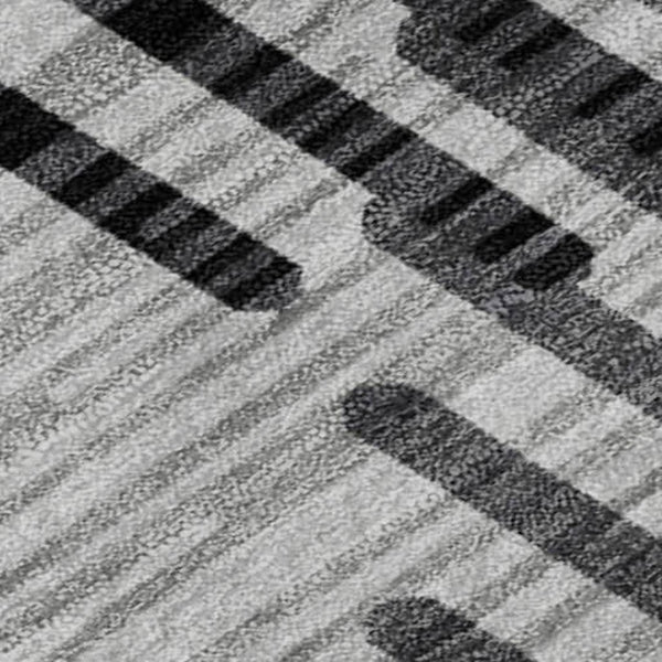 HomeRoots 10' Gray and Ivory Geometric Washable Area Rug - UV Protected, Stain-Resistant, Family-Friendly Design 678802