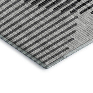 HomeRoots 10' Gray and Ivory Geometric Washable Area Rug - UV Protected, Stain-Resistant, Family-Friendly Design 678802