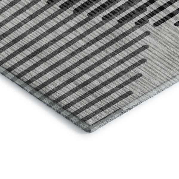 HomeRoots 10' Gray and Ivory Geometric Washable Area Rug - UV Protected, Stain-Resistant, Family-Friendly Design 678802