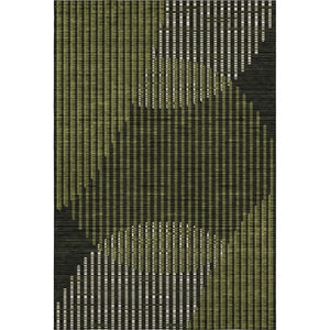 HomeRoots 9' X 12' Modern Olive Green Geometric Area Rug - Durable, Washable with UV Protection for Families 678807