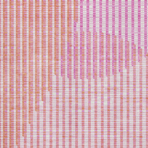 HomeRoots 5' X 8' Pink Ivory Orange Geometric Area Rug - Washable, Durable, UV-Protected for Modern Spaces 678810