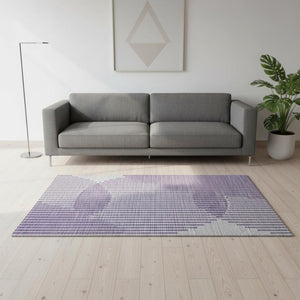 HomeRoots 5' X 8' Stylish Purple & Ivory Geometric Area Rug – Washable, UV Protected, Pet-Friendly & Durable! 678816