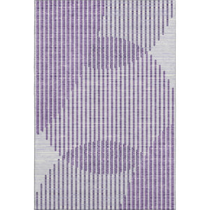 HomeRoots 5' X 8' Stylish Purple & Ivory Geometric Area Rug – Washable, UV Protected, Pet-Friendly & Durable! 678816