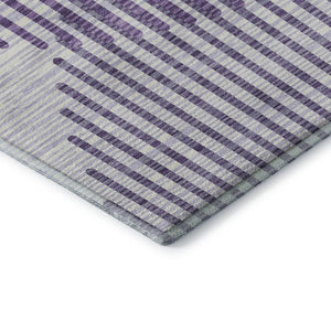 HomeRoots 5' X 8' Stylish Purple & Ivory Geometric Area Rug – Washable, UV Protected, Pet-Friendly & Durable! 678816