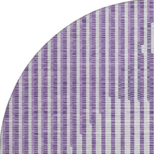 HomeRoots 8' Purple and Ivory Geometric Round Rug - Washable, UV-Protected, Stylish & Durable for Modern Homes 678817