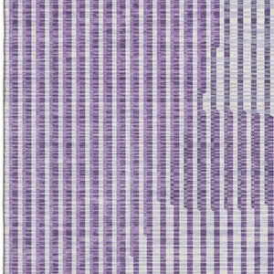 HomeRoots 8' X 10' Vibrant Purple & Ivory Geometric Washable Area Rug with UV Protection for High-Traffic Spaces 678818