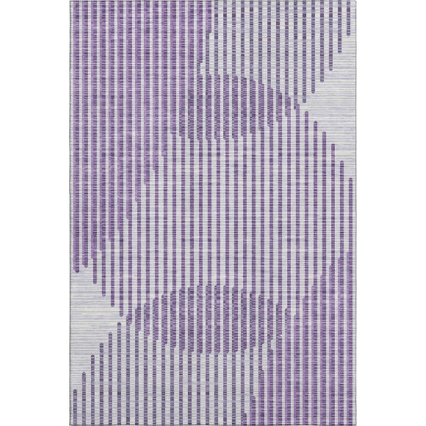 HomeRoots 9' X 12' Washable Purple and Ivory Geometric Area Rug - UV Protected, Stylish, and Durable Design 678819