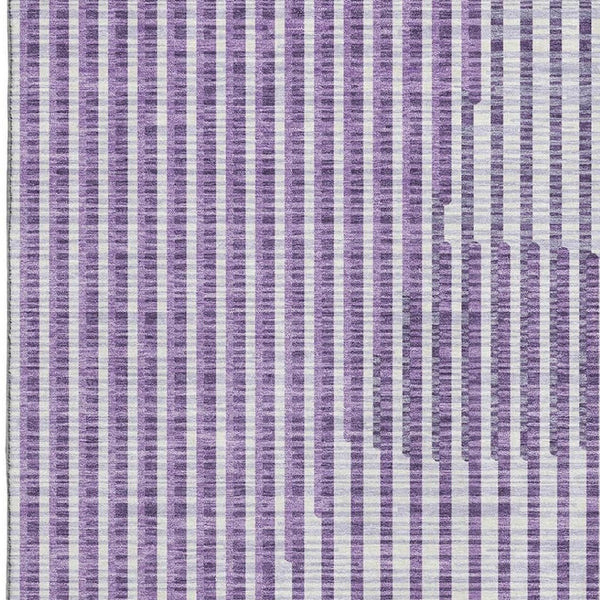 HomeRoots 9' X 12' Washable Purple and Ivory Geometric Area Rug - UV Protected, Stylish, and Durable Design 678819