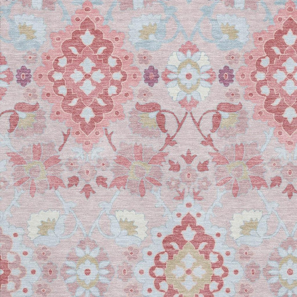 HomeRoots 8' X 10' Blush Purple & Ivory Oriental Washable Area Rug – Durable, Stain Resistant, UV Protected Design 678830