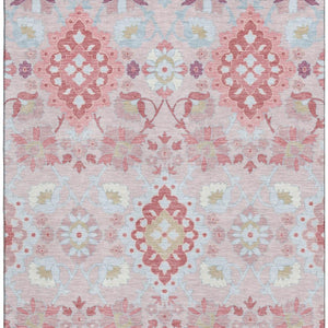 HomeRoots 8' X 10' Blush Purple & Ivory Oriental Washable Area Rug – Durable, Stain Resistant, UV Protected Design 678830