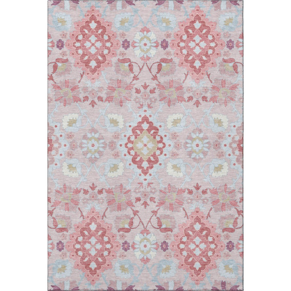 HomeRoots 9' X 12' Blush Purple & Ivory Oriental Area Rug - Durable, Washable, Stain-Resistant, UV Protected 678831