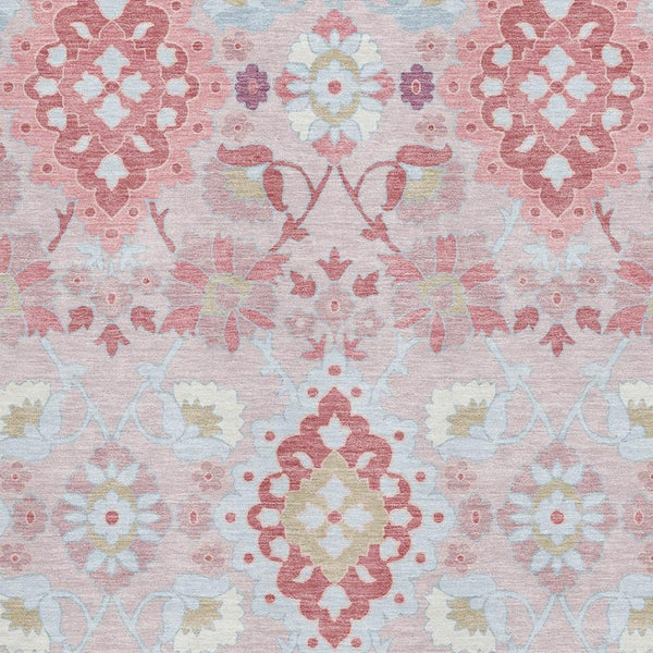 HomeRoots 10' X 14' Blush Purple Ivory Oriental Area Rug - Washable, UV Protected, Durable & Kid-Friendly 678832