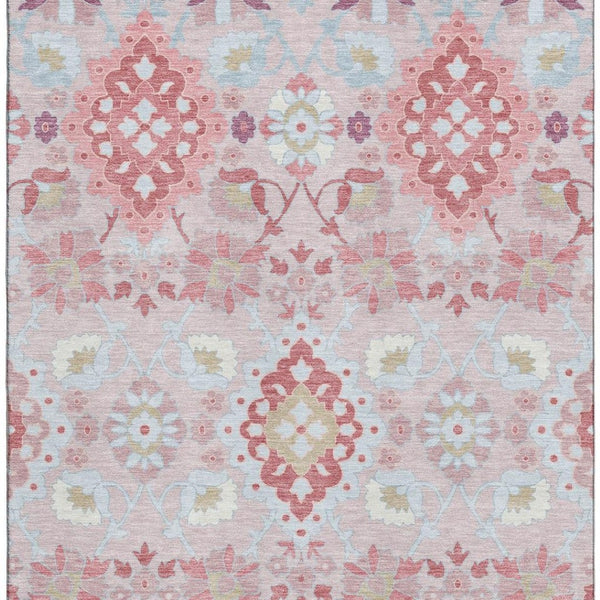 HomeRoots 10' X 14' Blush Purple Ivory Oriental Area Rug - Washable, UV Protected, Durable & Kid-Friendly 678832