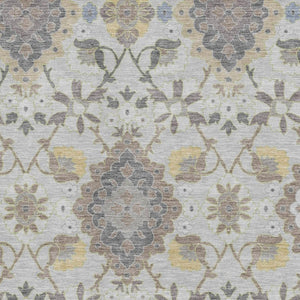 HomeRoots 5' X 8' Gray Gold & Ivory Oriental Washable Area Rug with UV Protection for Durable Everyday Elegance 678846