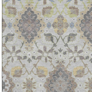 HomeRoots 10' X 14' Gray Gold Ivory Oriental Area Rug - Stylish, Stain-Resistant, UV Protected for High-Traffic Homes 678850