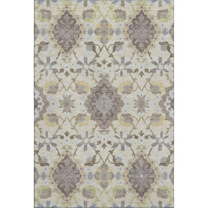 HomeRoots 8' X 10' Elegant Ivory and Gold Oriental Area Rug - Washable, UV Protected, Durable for Busy Homes 678854