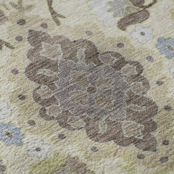 HomeRoots 8' X 10' Elegant Ivory and Gold Oriental Area Rug - Washable, UV Protected, Durable for Busy Homes 678854