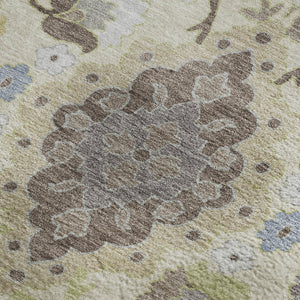 HomeRoots 8' X 10' Elegant Ivory and Gold Oriental Area Rug - Washable, UV Protected, Durable for Busy Homes 678854