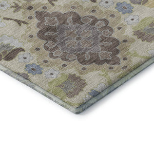 HomeRoots 9' X 12' Ivory Gold Beige Oriental Area Rug - Washable, UV Protected, Durable & Stylish for Any Room 678855