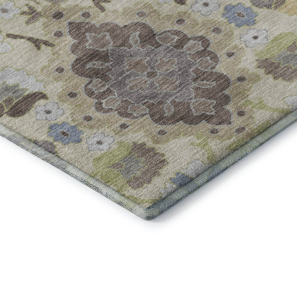 HomeRoots 9' X 12' Ivory Gold Beige Oriental Area Rug - Washable, UV Protected, Durable & Stylish for Any Room 678855