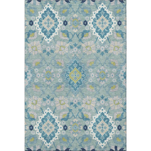 HomeRoots 10' Teal Ivory Beige Oriental Washable Area Rug – UV Protection, Stain Resistant, Perfect for Homes 678874