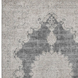 HomeRoots 9' X 12' Stylish Black, Beige & Gray Oriental Washable Area Rug with UV Protection for Modern Homes 678885