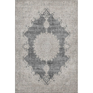HomeRoots 10' Washable Oriental Area Rug in Black, Beige & Gray - UV Protected, Stain Resistant, Ideal for Homes 678886