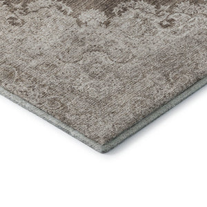 HomeRoots 9' X 12' Stylish Brown, Ivory & Beige Oriental Washable Area Rug with UV Protection for Durability 678891