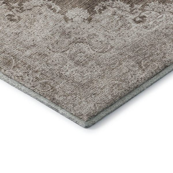 HomeRoots 9' X 12' Stylish Brown, Ivory & Beige Oriental Washable Area Rug with UV Protection for Durability 678891