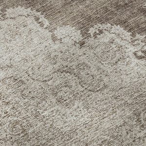HomeRoots 9' X 12' Stylish Brown, Ivory & Beige Oriental Washable Area Rug with UV Protection for Durability 678891