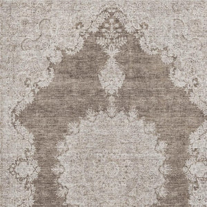 HomeRoots 10' X 14' Elegant Brown Ivory Beige Oriental Washable Area Rug with UV Protection for Homes 678892